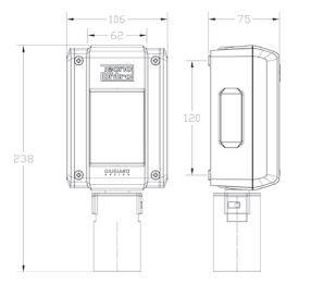 Industriële CO2 detector met relais uitgangen en IR sensor