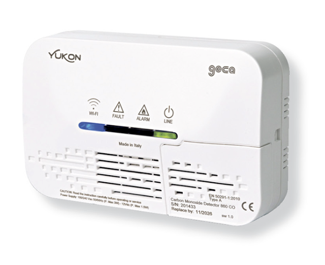 Residentiële Koolstof Monoxide (CO) detector met relais en Wifi