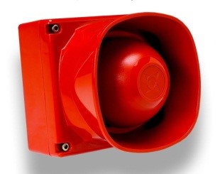 Multitone sirene Symphoni rood, IP66, hoge geluidsopbrengst 120dB(A)
