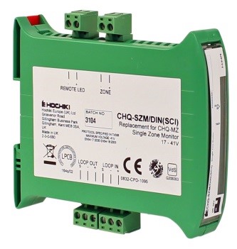 HOCHIKI 2-voudige zonemonitor CHQ-DZM/DIN(SCI) I.S., DIN rail montage