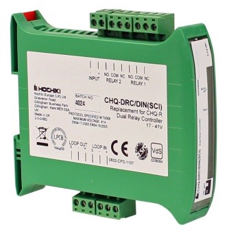 HOCHIKI 2-voudige stuurmodule CHQ-DRC2/DIN(SCI), 2 relais, 1 ingang, DIN rail montage