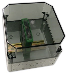 Boîtier HOCHIKI IP66, pour modules sur rail DIN, couvercle transparent